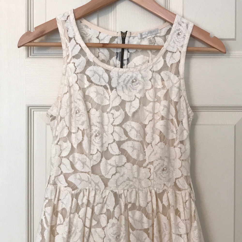 Just Ginger Lace Fit & Flare Lined Dress